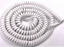 AT T Phone Handset Cord 146 500 2500 554 2554 959 Curly Bright White Long 25Ft