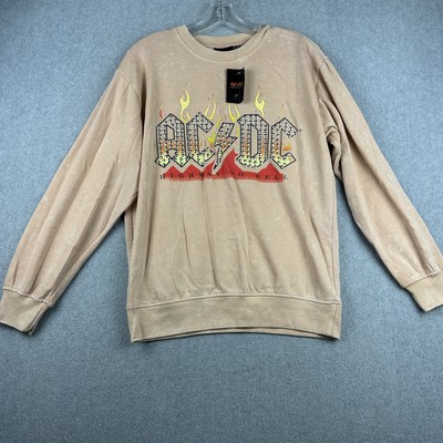 ACDC Sweatshirt Mens Small Highway To Hell Band Crewneck Pullover Rock Music NWT