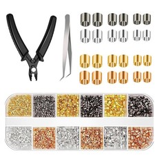 2200PCS Plated Copper Crimping Beads Accessories For DIY Jewelry Making