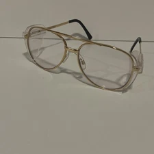 Safety Glasses Pyramex Z87+ 58 Gold Frame 147mm - retro aviator look