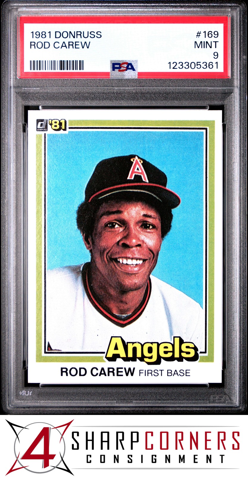 1981 DONRUSS #169 ROD CAREW ANGELS HOF PSA 9