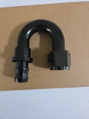 10AN 180 Degree Push Lock Hose Fitting End Black