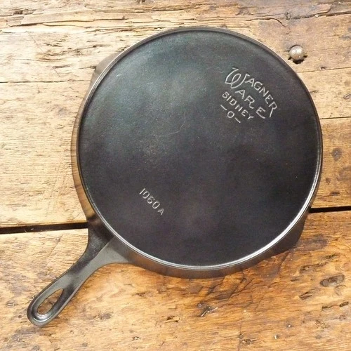 Antique WAGNER WARE Cast Iron SKILLET Frying Pan # 10 HEAT RING  - Ironspoon