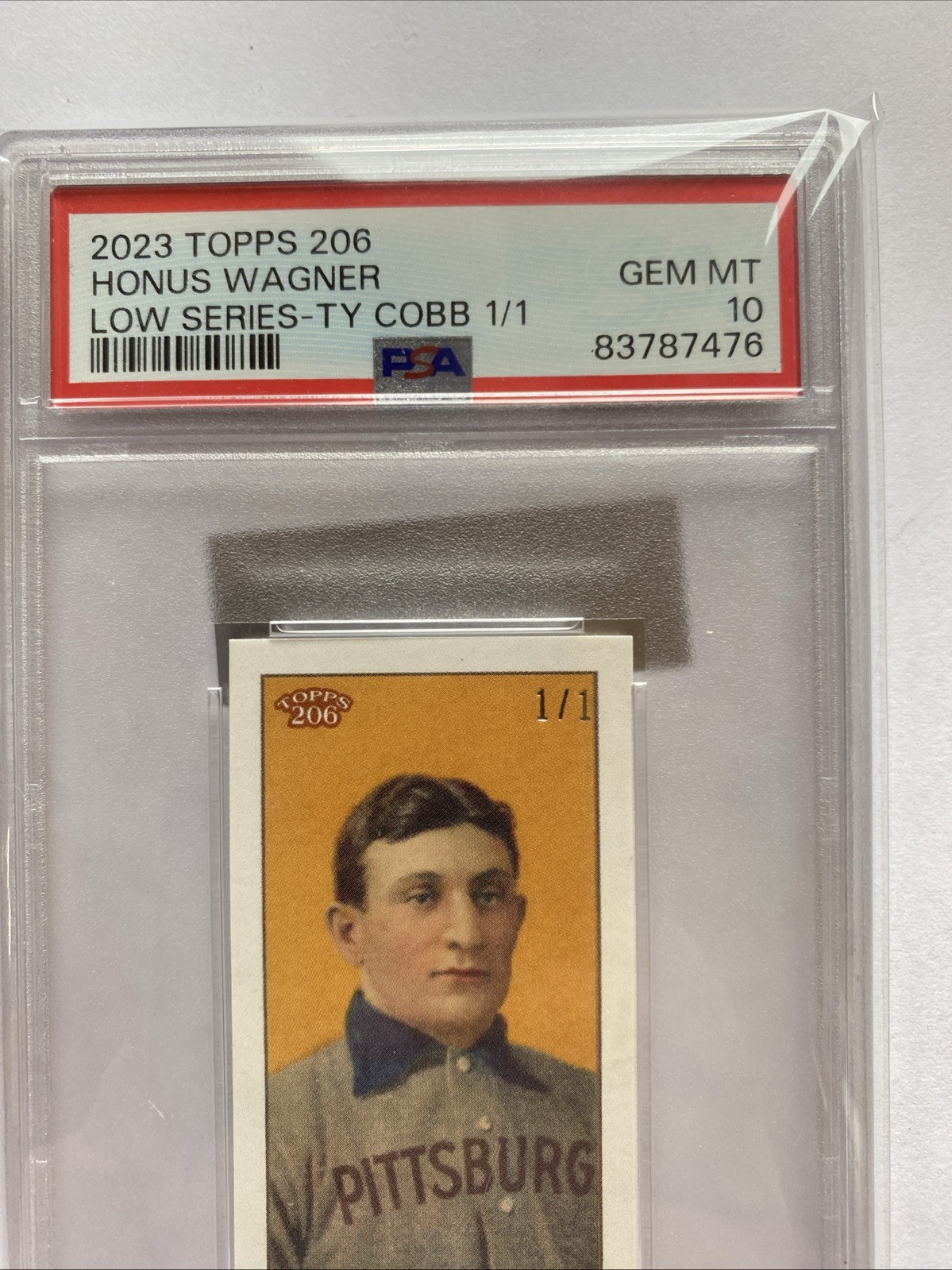 PSA 10 T206 Honus Wagner TY Cobb Ad Back 2023 Topps 206 1/1 HOF Grail view 2