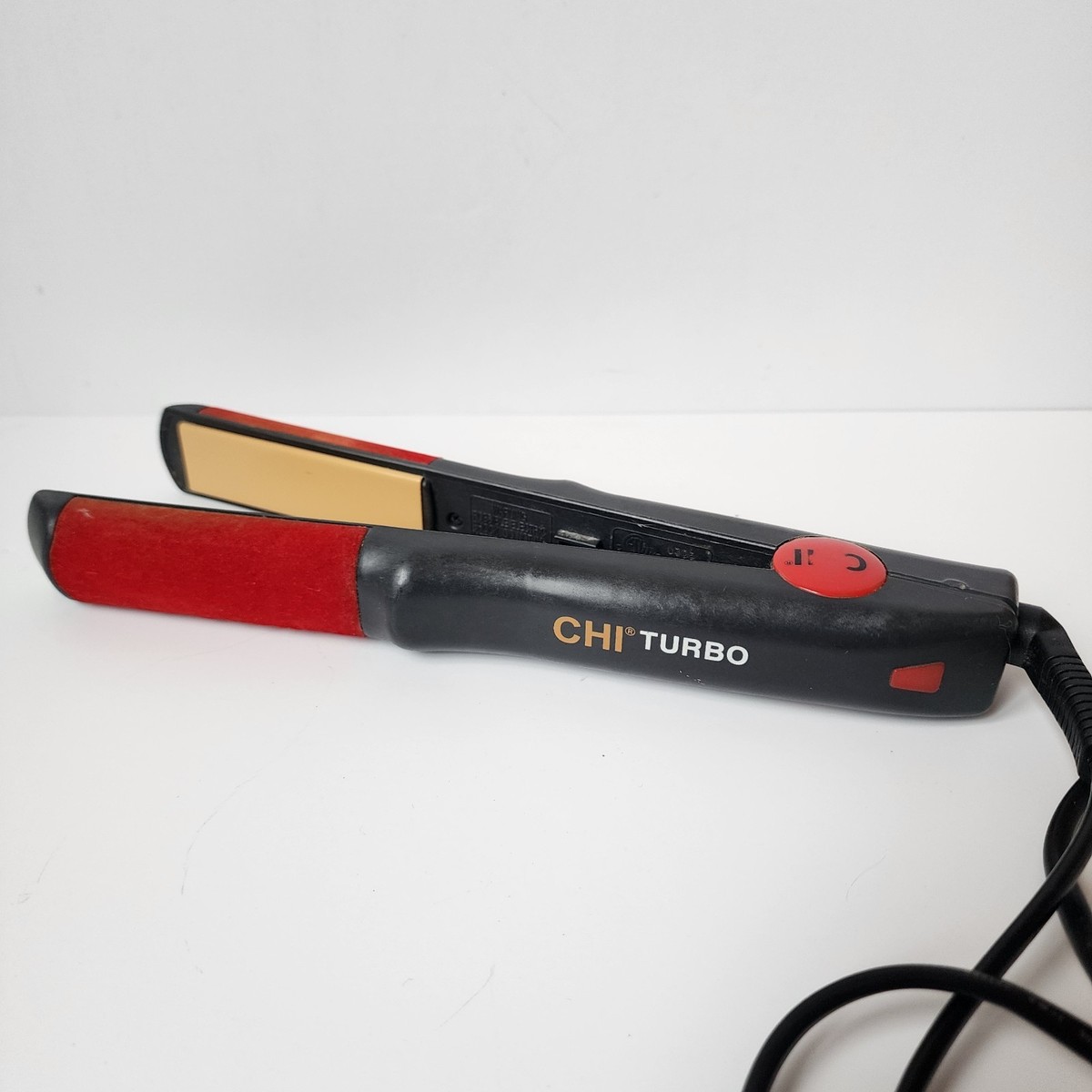 Chi Turbo Ceramic Professional Hair Straightener Flat Iron 1” Red