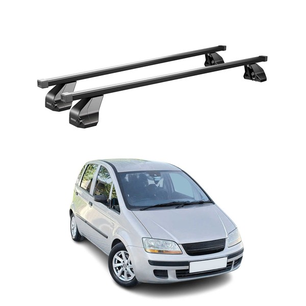 Menabo DachträGer GrundtäGer FüR Fiat Idea 2003-2012 75Kg Stahl Schwarz 2 Tlg-image