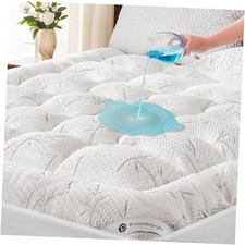 100 Waterproof Size Mattress Topper, Thick Pillow Top Mattress Queen White
