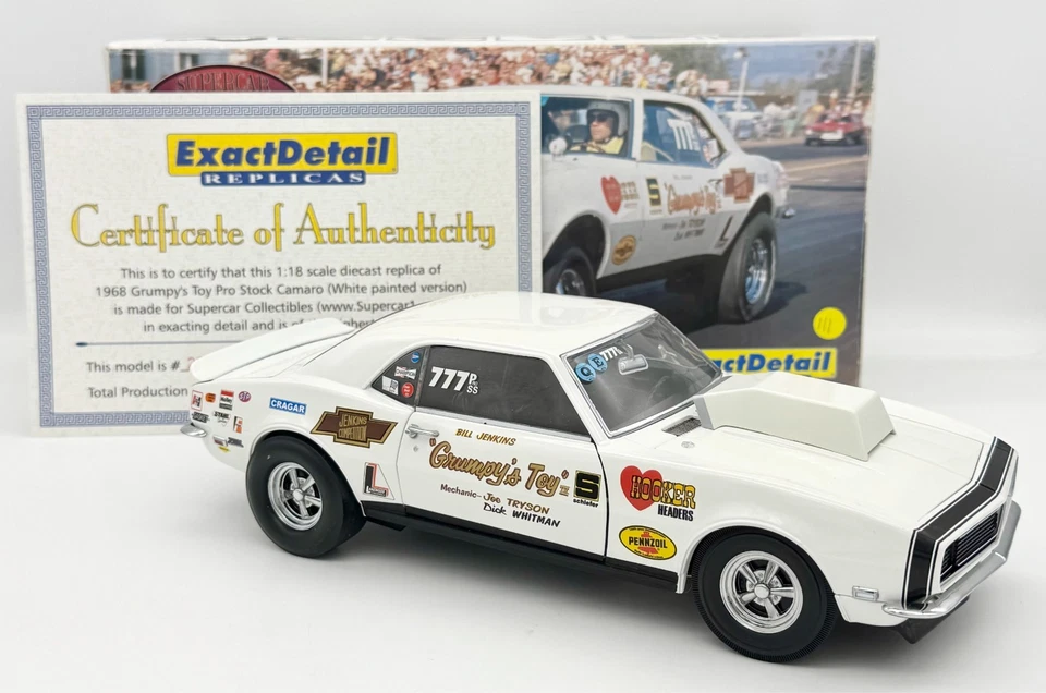 Exact Detail 1968 Chevy Camaro Super Stock Grumpy's Toy IV Jenkins 1:18 NOS COA - Image 2 of 4