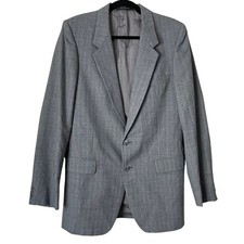 Vintage Yves Saint Laurent Jacket Blazer Mens 40R Gray Sports Coat Windowpane