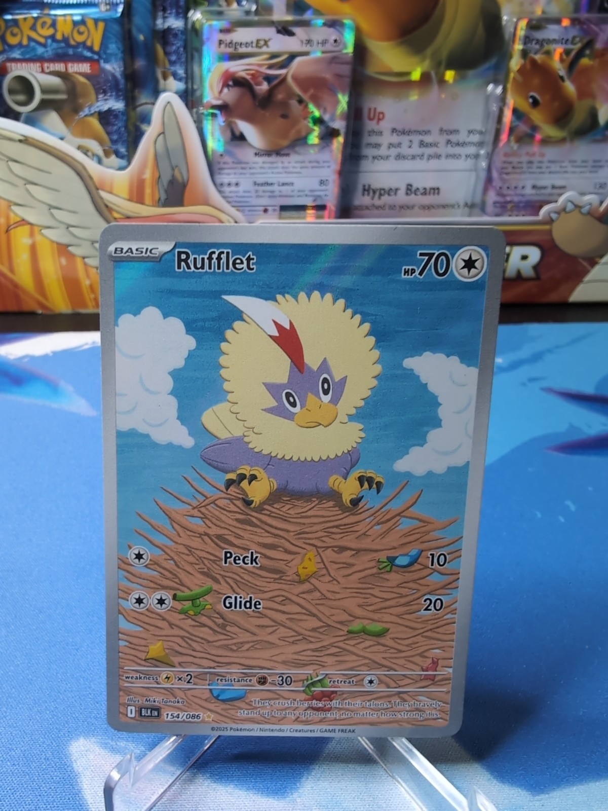 Rufflet Illustration Rare Holofoil SV: Black Bolt 154/086 NM