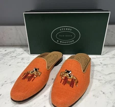 Stubbs & Wootton Bespoke Women's Equestrian Slippers Slides Shoes Sz 8 1/2