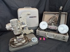 VINTAGE Bell and Howell 122 LR 8mm Movie Projector With Movie Lights And Case