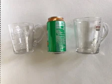 Queen Elizabeth Coronation Glass 2 Mugs, 1953,Perfect Conditions.4.25"H,3.5"Diam