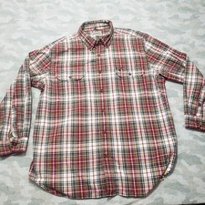 Carhartt Shirt Mens Size XL Red Plaid Long Sleeve Button-Up Work Wear