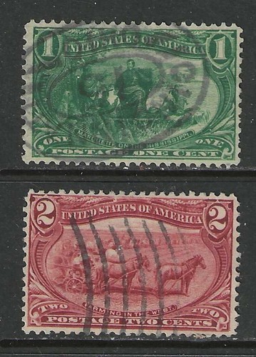United States 1898 1 & 2 cent TRANS-MISSISSIPPI EXPOSITION used $ 10.00