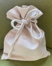 NEW LOT 10 Thick Quality Cotton Linen Draw String Bags Gemline 8-3/8" x 11-3/4"