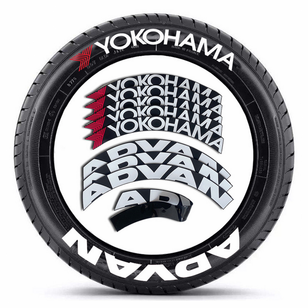 YOKOHAMA ADVAN Permanent Tire Lettering Sticker 1.25'' 15''-24