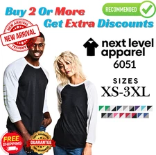 NL230 Next Level Apparel 6051 Unisex Short Sleeve Tri-Blend 3/4 Raglan T-Shirt