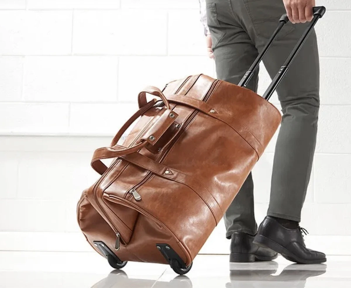 Used leather duffle bag sale