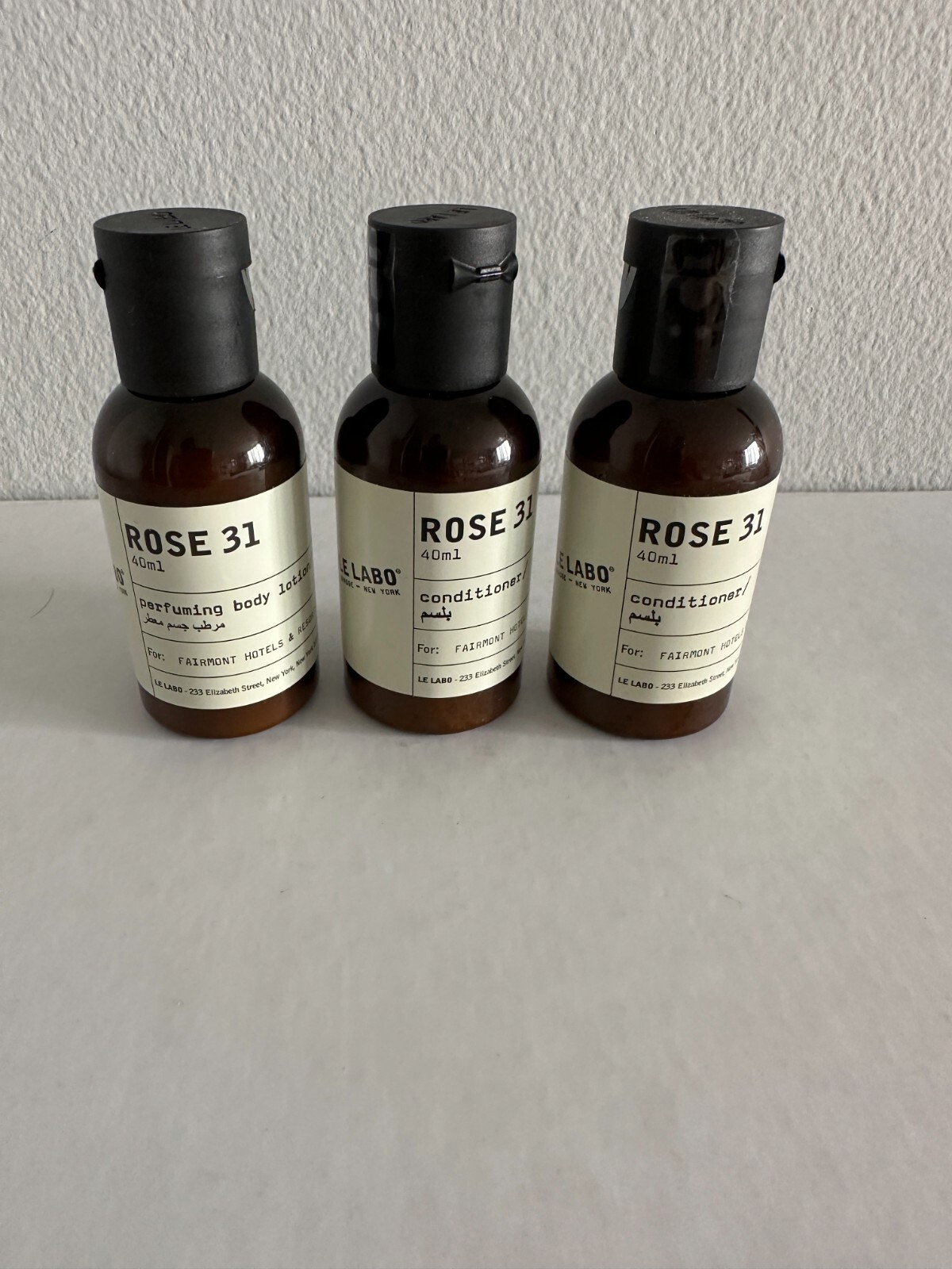 3 Pack Le Labo Rose 31 Conditioner And lotion 40ml Travel Size Bottles 1.4 oz