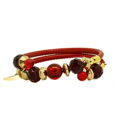 Murano-Glas Armband Rot Und Gold Handgefertigt Venedig
