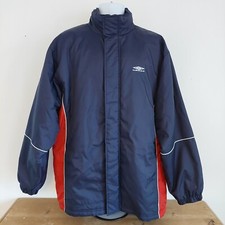 UMBRO Football Manager Jacket Coat LARGE 90's VINTAGE Hooded Dugout Soccer Y2K