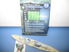  Axis Allies War at Sea FLANK SPEED HMS Prince of Wales 6/40 with card 