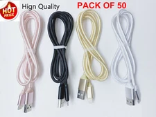 50 PACK 3Ft Charger Cable Usb Charger Cord For Phone 6 7 8 Wholesale Lot Bulk