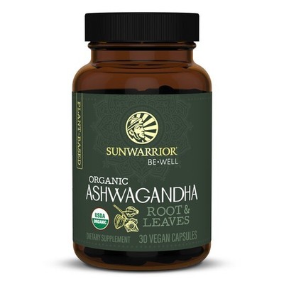 New-SunWarrior Be-Well Organic Ashwaghanda  USDA Organic Vegan Capsules 60ct