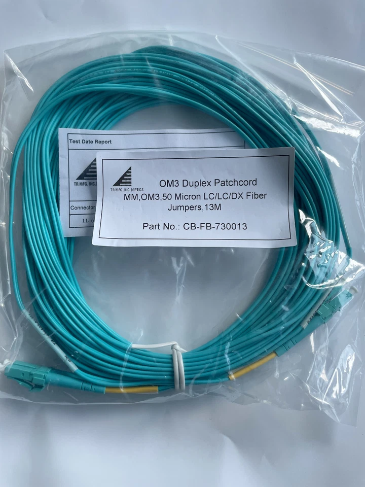 Corning TR MFG INC LC - LC Duplex Patch Cord 50/125 OM3 - 13m PN CB-FB-730013 - Image 1 of 1