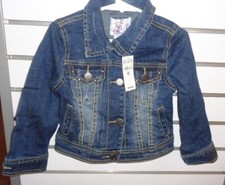 The Children's Place XS Size 4 100 Cotton Blue Denim Jean Jacket Coat NEW w TAG