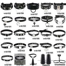 Gothic Punk Black Neckband Faux Leather Spike/Stud Choker