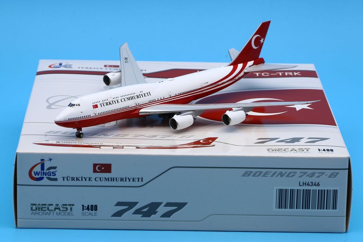 JC Wings 1:400 Turkey Government Boeing 747-8(BBJ) Diecast JC Wings 1:400 Turkey Government Boeing 747-8(BBJ) Diecast