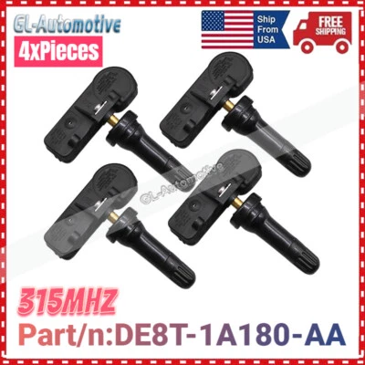 TPMS 315MHz Set of 4 For Ford Motorcraft Tire Pressure Sensor DE8T-1A180-AA - Image 1 of 4