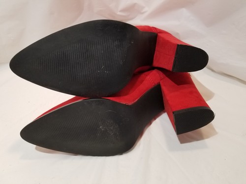 River Island Women's Red Suede Leather Ankle Boots Booties Zip Size 5 M - Picture 11 of 11