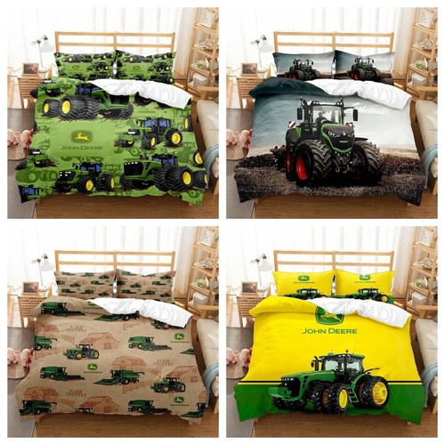 Moda 3D Tractor Agrícola Funda Nórdica Juego de Sábanas Individual Doble Nuevo - Imagen 1 de 10