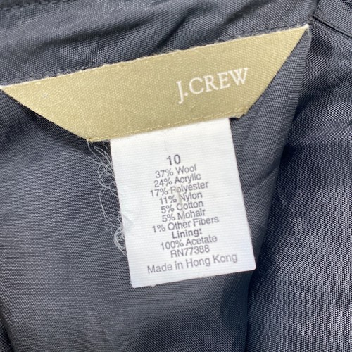 Vintage J Crew Rock Damen 10 schwarz Fischgrätmuster Wolle Mohair Mischung Academia Y2K - Bild 10 von 12
