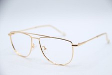 NEW LE SPECS RAMPANT 2026670 GOLD CLEAR AUTHENTIC FRAMES EYEGLASSES 55-16