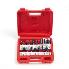 15Pcs Carbon Milling Cutter Router Bit Set Tungsten Carbide Router 1/4" Shank