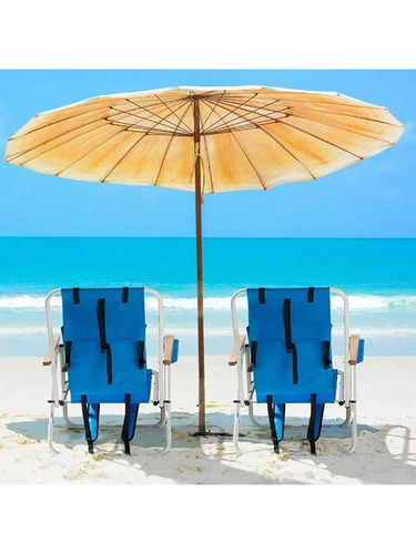 2pcs 23 * 21.7 * 31.5in Blue Beach Chair Oxford Cloth 120kg 4-speed Adjustable - Picture 5 of 12
