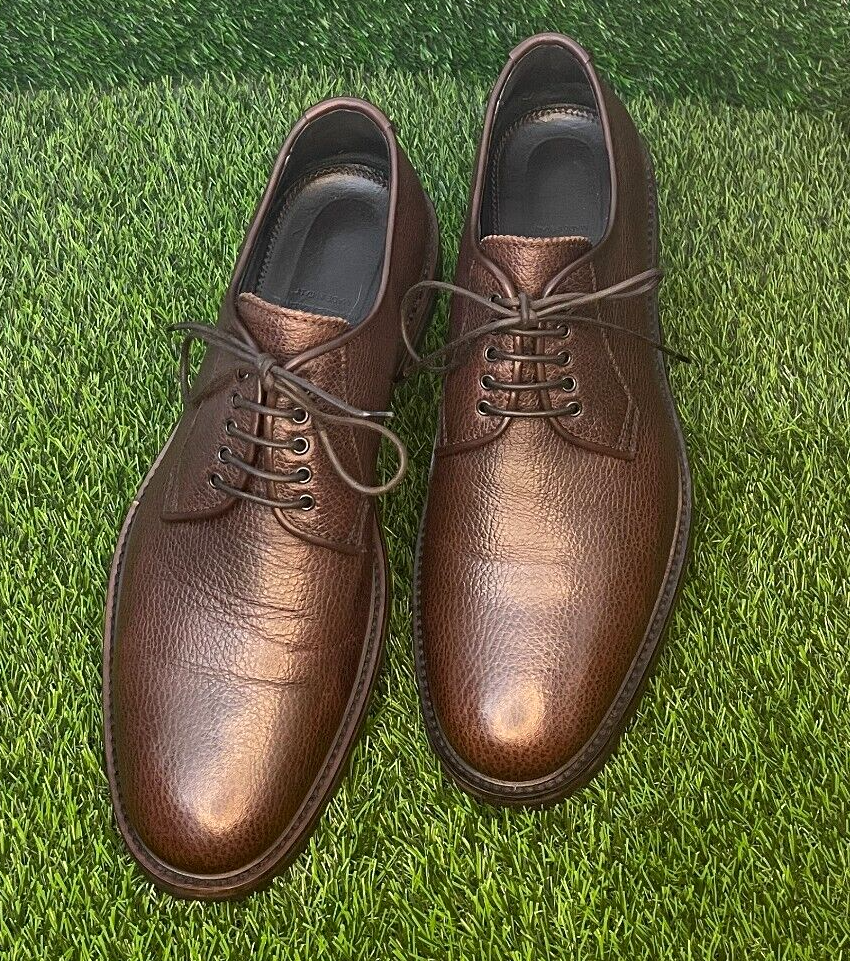 SAOLA Aquatalia Uomo Borgogna James Impermeabile Ciottolato Derby Taglia US12 UK11 Stringate