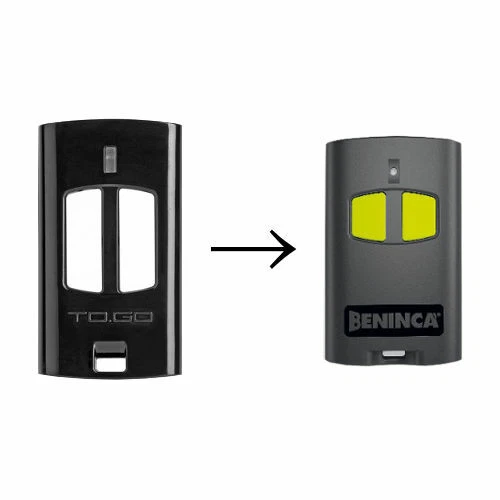 TOGO2WV BENINCA - Télécommande code variable 2 canaux 433,92Mhz