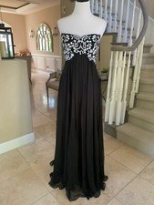  318 NWT BLACK LA FEMME PROM/PAGEANT/FORMAL DRESS/GOWN 20783 SIZE 4