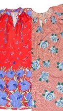 Vintage Caftan Muumuu House Dress Mrs. Roper Bright Floral 2 Pc Robe Large