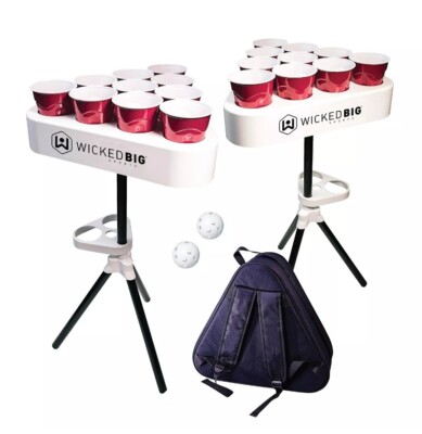 WICKED BIG Versapong Portable Beer PONG 971E Includes 2 Racks 2 Balls 1 Case NEW