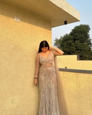 Latest Soft Net Silver Color Lehenga Choli With Dupatta For Women Wear