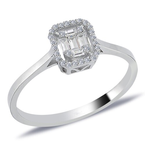 0,21 Carat Diamantring mit Diamanten in Baguette-Schliff - Bild 1 von 3