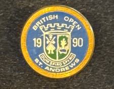 Rare 1990 Open Championship 3/4" Brass Stem Golf Marker - St. Andrews Old Course