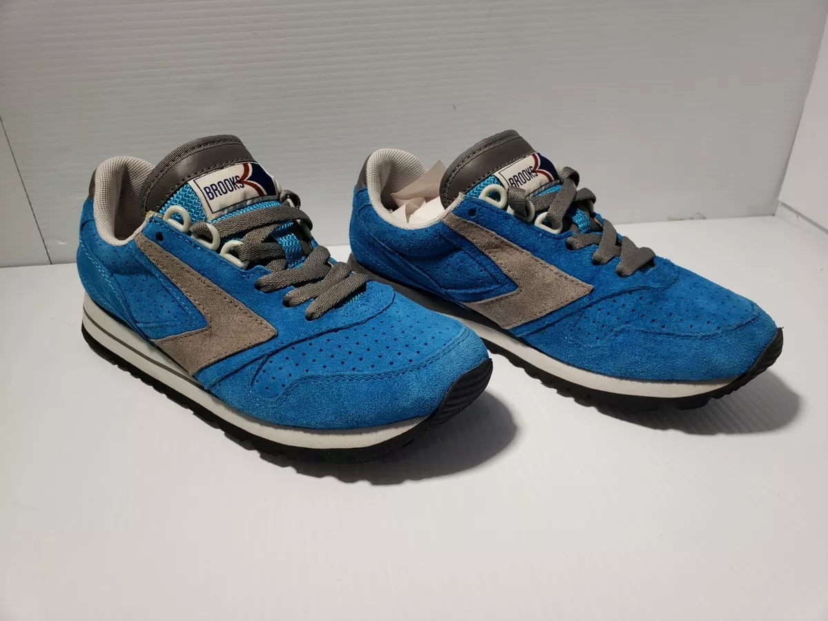 VINTAGE Brooks Mens Shoes 7 Medium B Blue Grey Suede INCREDIBLE CONDITION