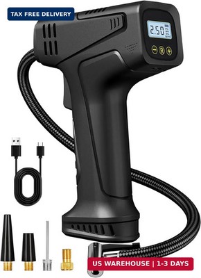 AIRSURE Tire Inflator Air Compressor, Handheld Air Pump for Car Tires with Recha